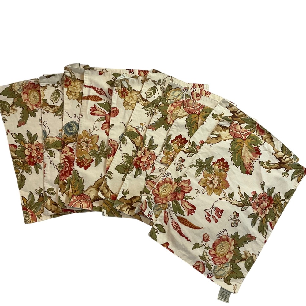 Pottery Barn Placemats Floral Linen Cotton Blend Set of‎ 10 Table Decor